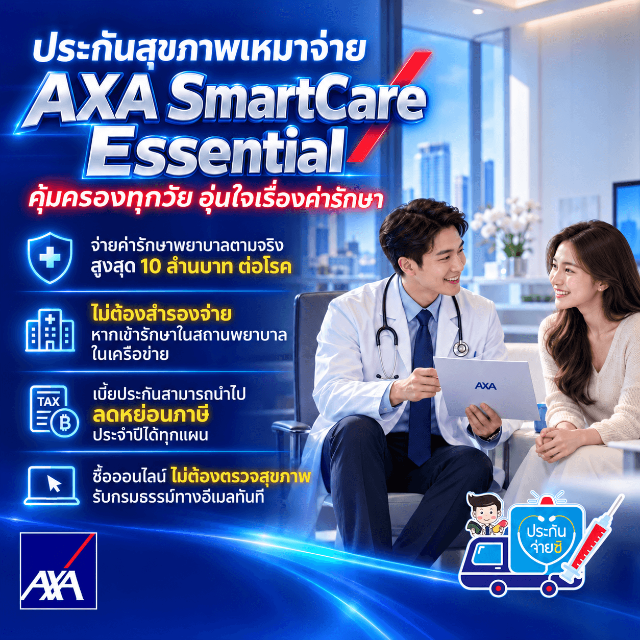 ประกันสุขภาพเหมาจ่าย AXA SmartCare Essential